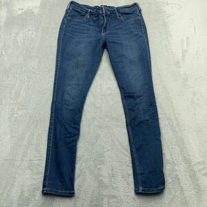 Hollister Mid Rise Legging Jeans Blue Womens 15R 32x28 Blue Advanced Stretch